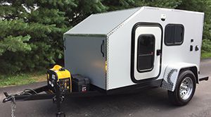 Yellow teardrop trailer